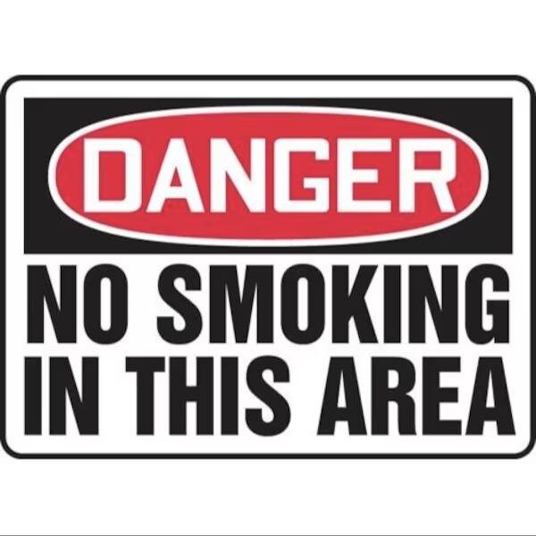 Accuform OSHA DANGER Safety Sign NO SMOKING MSMK038VS MSMK038VS - main